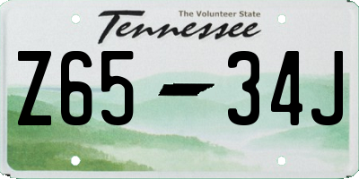 TN license plate Z6534J