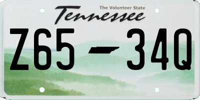 TN license plate Z6534Q