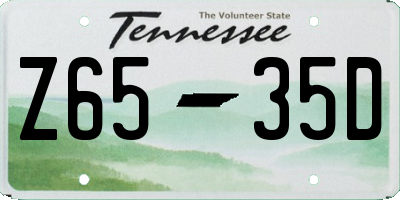 TN license plate Z6535D