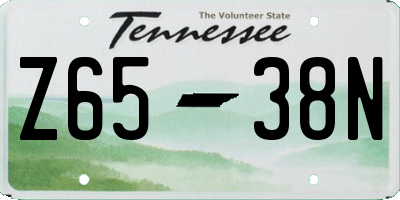 TN license plate Z6538N