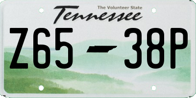 TN license plate Z6538P