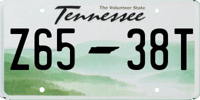 TN license plate Z6538T
