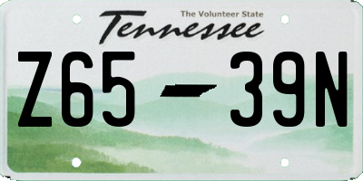 TN license plate Z6539N