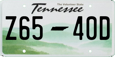 TN license plate Z6540D