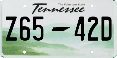 TN license plate Z6542D