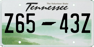 TN license plate Z6543Z
