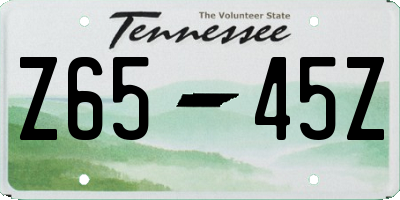 TN license plate Z6545Z