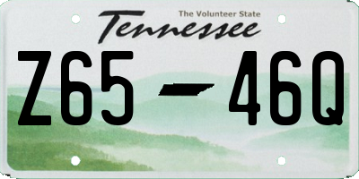 TN license plate Z6546Q