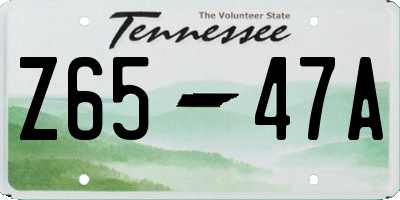 TN license plate Z6547A