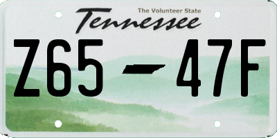 TN license plate Z6547F