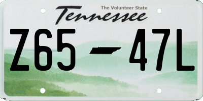 TN license plate Z6547L