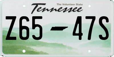 TN license plate Z6547S