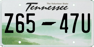 TN license plate Z6547U