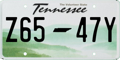 TN license plate Z6547Y