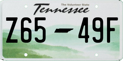 TN license plate Z6549F
