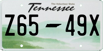 TN license plate Z6549X