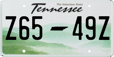 TN license plate Z6549Z