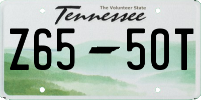 TN license plate Z6550T
