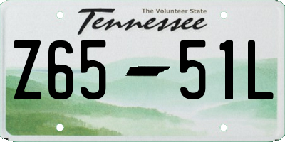 TN license plate Z6551L