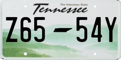 TN license plate Z6554Y