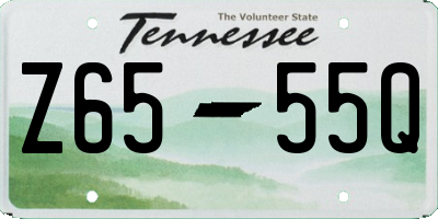 TN license plate Z6555Q