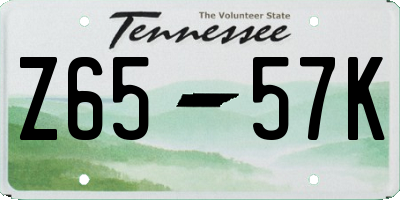 TN license plate Z6557K