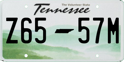 TN license plate Z6557M
