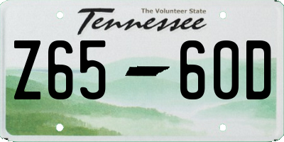 TN license plate Z6560D