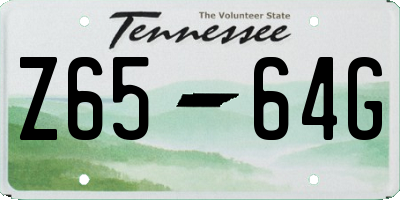 TN license plate Z6564G