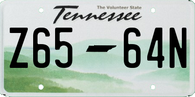 TN license plate Z6564N
