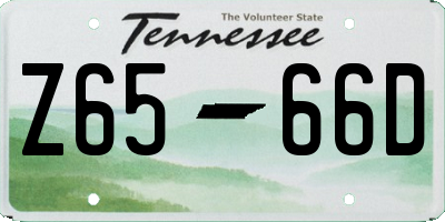 TN license plate Z6566D