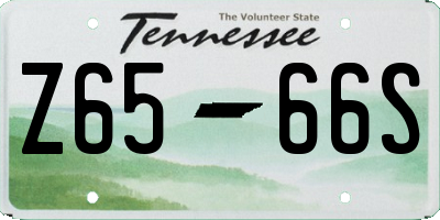 TN license plate Z6566S