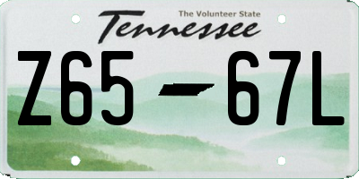 TN license plate Z6567L