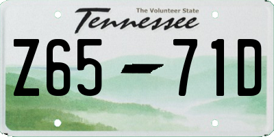 TN license plate Z6571D
