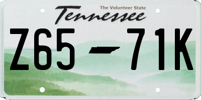 TN license plate Z6571K