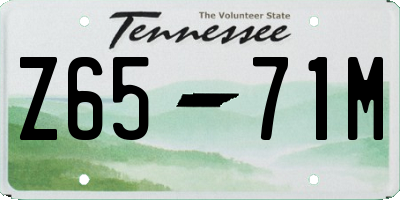 TN license plate Z6571M
