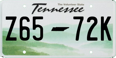 TN license plate Z6572K