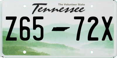 TN license plate Z6572X