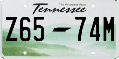TN license plate Z6574M