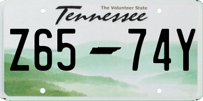 TN license plate Z6574Y