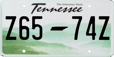 TN license plate Z6574Z