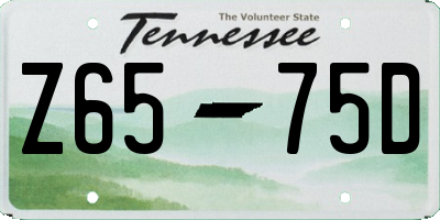 TN license plate Z6575D