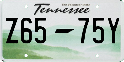 TN license plate Z6575Y