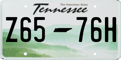 TN license plate Z6576H