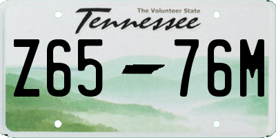 TN license plate Z6576M