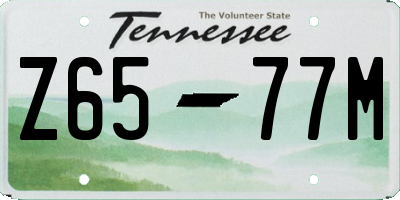 TN license plate Z6577M