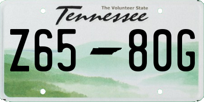TN license plate Z6580G