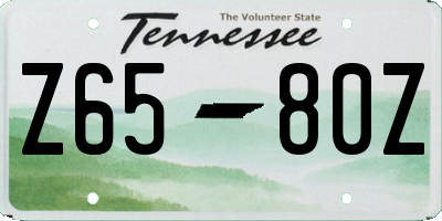 TN license plate Z6580Z