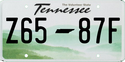 TN license plate Z6587F