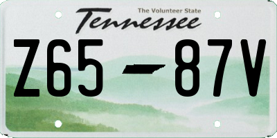 TN license plate Z6587V